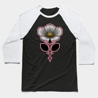 Pink Flower Baseball T-Shirt